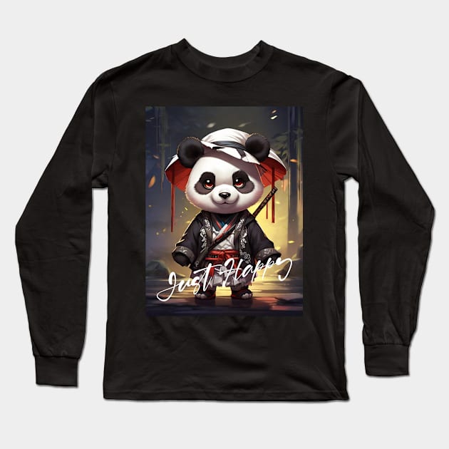 Just Happy Panda Boy Long Sleeve T-Shirt by UB design